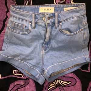pacsun light blue mom shorts